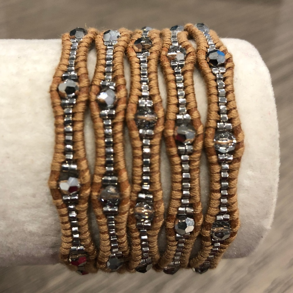 New Auth Chan Luu Crystal Cal Five Wrap Bracelet o